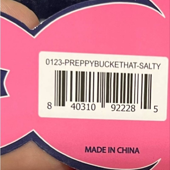 Simply Southern NWT O/S Preppy Bucket Straw Hat "Salty" Pink Beach - Picture 6 of 6